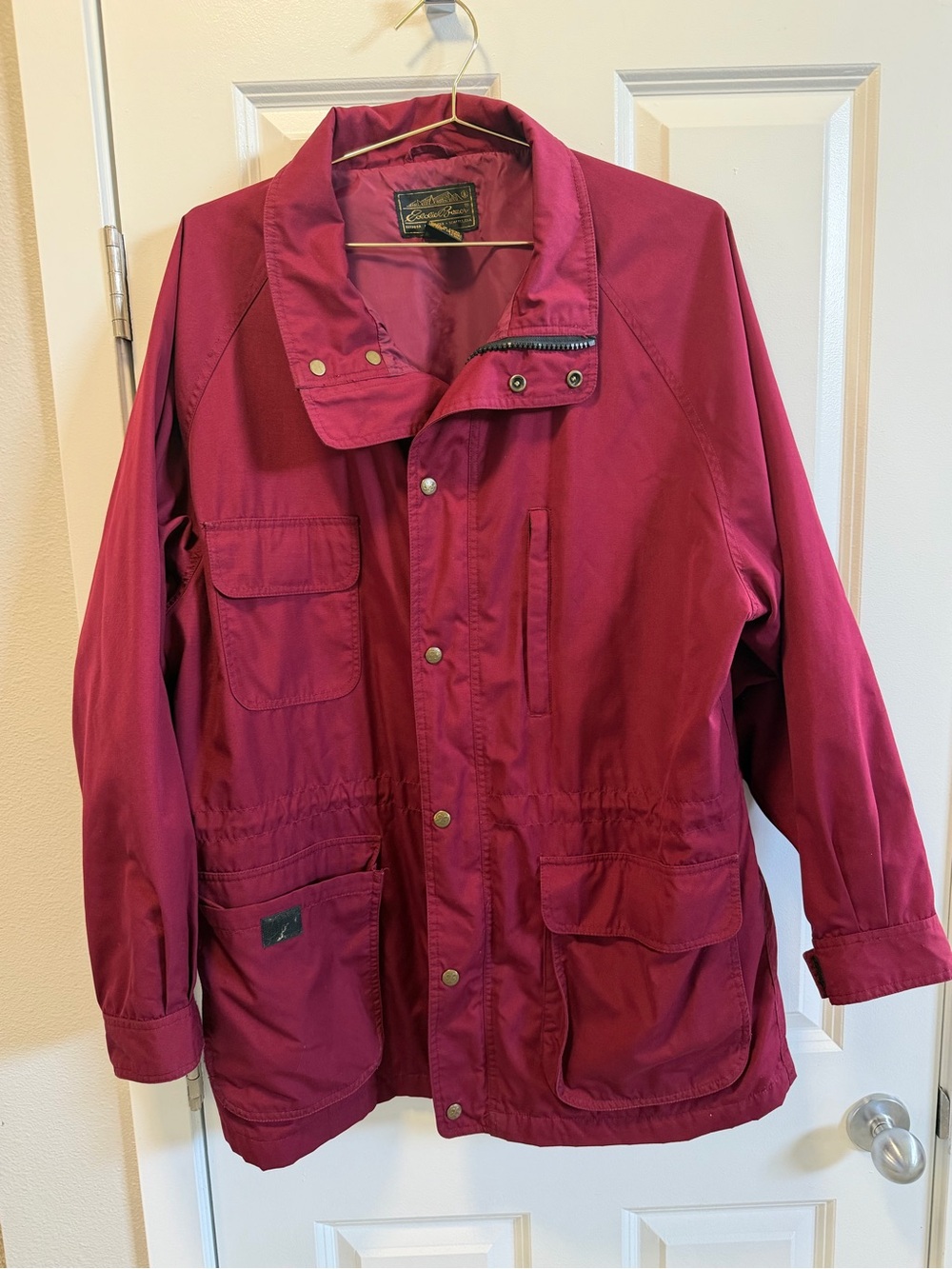 Men’s Eddie Bauer burgundy, outerwear jacket